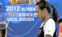 田卿/赵芸蕾VS前田美顺/末纲聪子 2012韩国公开赛 女双1/4决赛视频