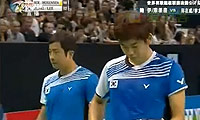 郑在成/李龙大VS鲍伊/摩根森 2011法国公开赛 男双半决赛视频