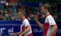 鲍伊/摩根森VS普拉塔玛/萨普特拉 2013羽毛球世锦赛 男双1/4决赛视频