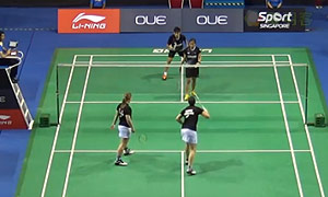巴宁/塔博林VS黛安/美拉提 2015新加坡公开赛 女双1/16决赛视频