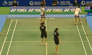 川岛里罗/尾崎沙织VS松本真由/若菜永原 2015日本公开赛 女双1/16决赛视频