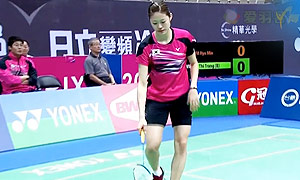 金效旻VS武氏庄 2015中华台北羽毛球黄金赛 女单1/4决赛视频