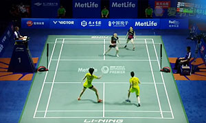 2015中国羽毛球公开赛女双决赛精彩瞬间