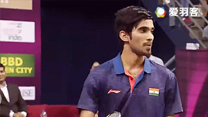 斯里坎特VS波萨那 2016印度羽毛球黄金赛 男单半决赛视频