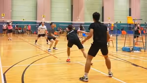 【低视角】唐天右/邓肇均vs邓俊文/杨盛才 2018全港锦标赛高级组男双视频