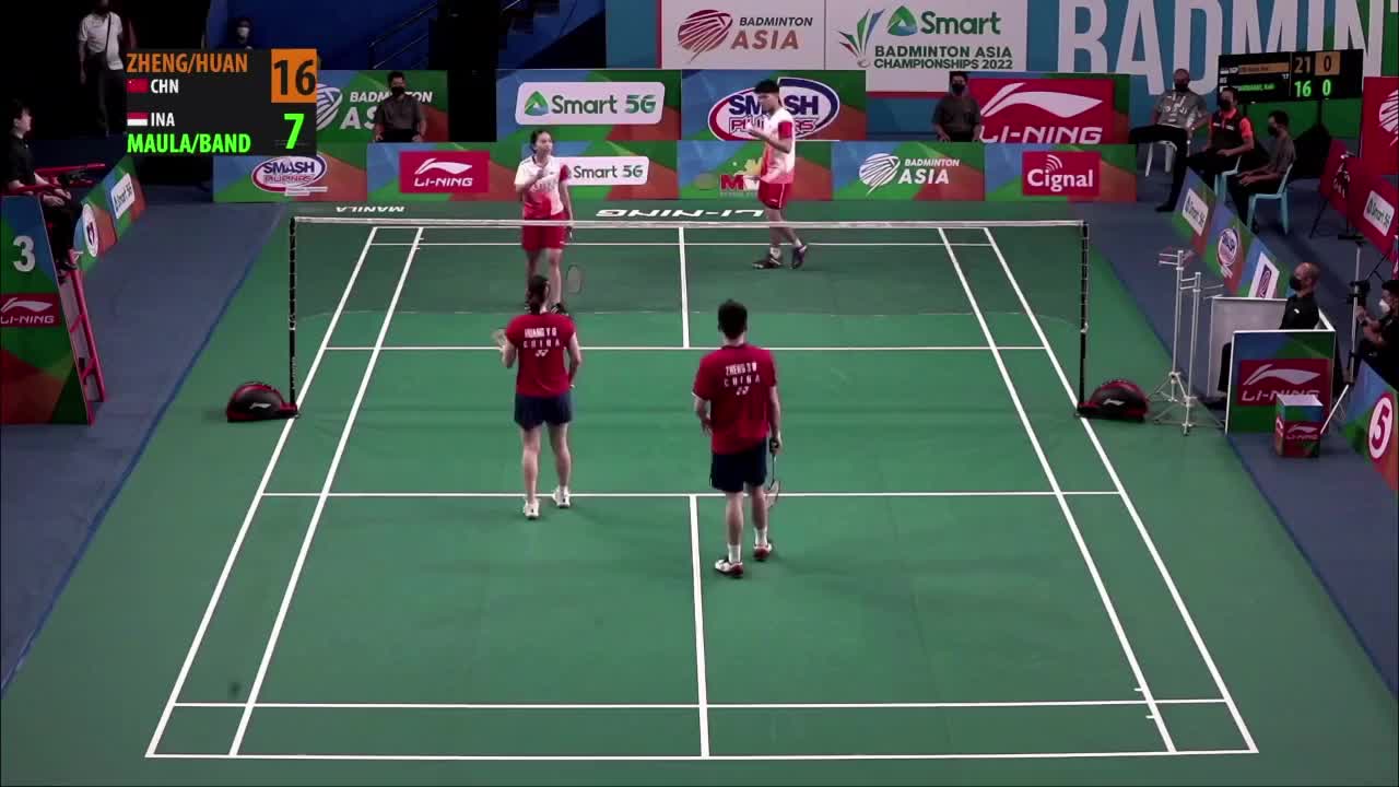 郑思维/黄雅琼VS阿德南/班达索 2022亚锦赛 混双1/8决赛视频