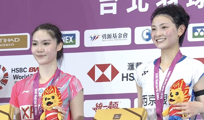 两位美少女的对决！宫崎友花2-1碧查梦夺冠集锦 2025中国台北公开赛 女单决赛视频