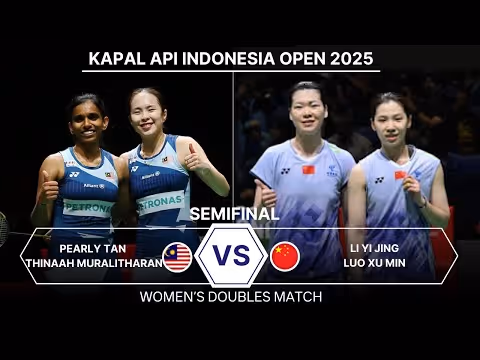 陈康乐/蒂娜2-1逆转李怡婧/罗徐敏集锦 2025印尼公开赛 女双半决赛视频