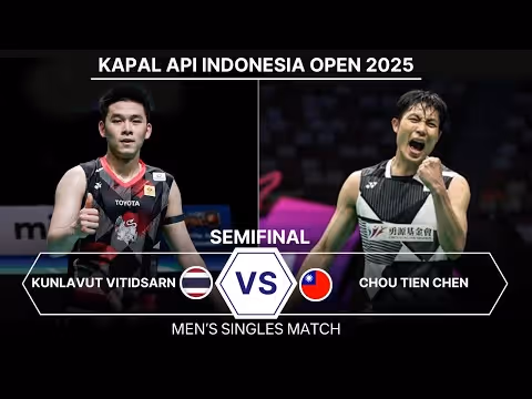 冷吗？周天成2-0险胜昆拉武特集锦！ 2025印尼公开赛 男单半决赛视频