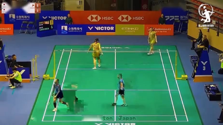 新组合又输了！志田千阳/五十岚有纱0-2岩永铃/中西贵映集锦 2025韩国公开赛 女双1/8决赛视频