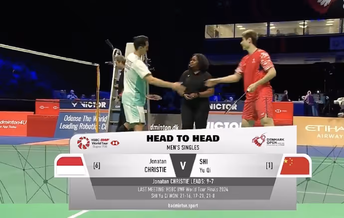 乔纳坦2-1逆转石宇奇夺冠集锦！ 2025丹麦公开赛 男单决赛视频