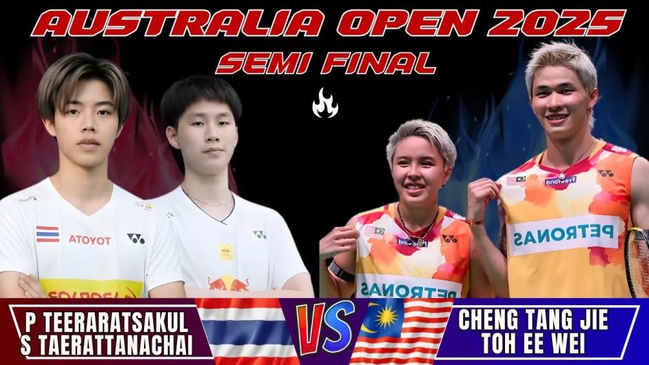 陈堂杰/杜颐沩2-0帕克卡波/沙西丽集锦 2025澳洲公开赛 混双半决赛视频