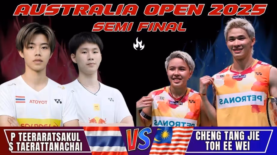 陈堂杰/杜颐沩2-0帕克卡波/沙西丽集锦 2025澳洲公开赛 混双半决赛视频