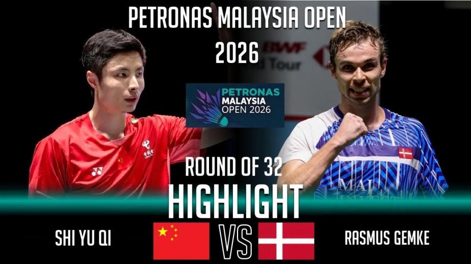 状态如何？石宇奇2-0格姆克集锦 2026马来公开赛 男单1/16决赛视频
