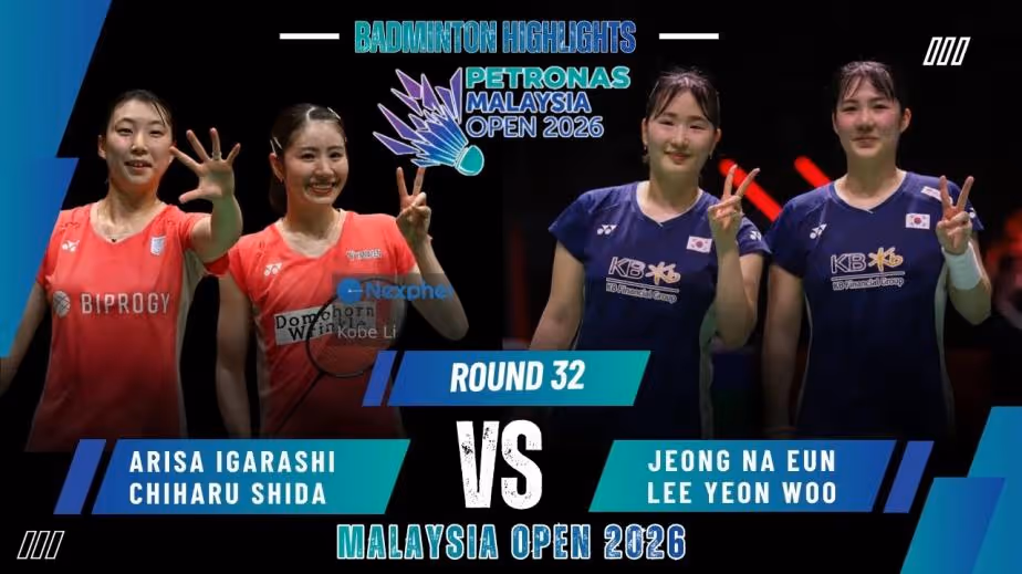 五十岚有纱/志田千阳0-2郑那银/李妍雨集锦 2026马来公开赛 男双1/16决赛视频