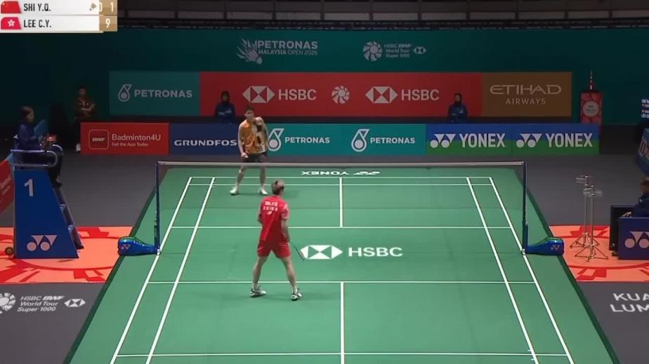 石宇奇21-7横扫李卓耀集锦 2026马来公开赛 男单1/4决赛视频