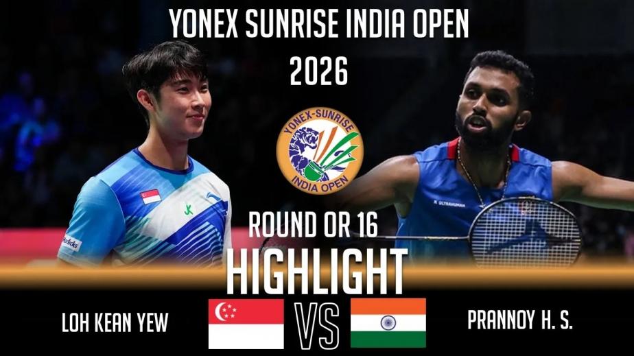 骆建佑2-1逆转老将普拉诺集锦！ 2026印度公开赛 男单1/8决赛视频