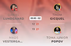 欧洲新霸主诞生？法国3-2丹麦首夺欧洲锦标赛男团冠军